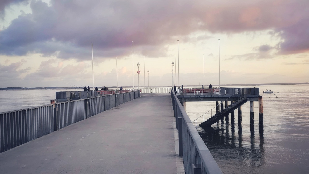 La jetée de la Chapelle à Arcachon, un matin d’automne